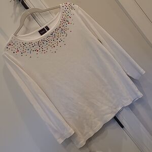 Raffaello sz L/G colorful tiles on bodice of tunic top
